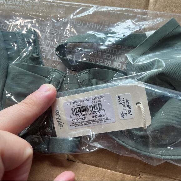 *NWT* Aerie Smoothez Unlined Mesh Bra Full Coverage Royal Palm Green - Picture 7 of 7